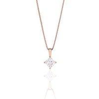 sif jakobs princess square rose gold plate zirconia pendant