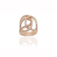 sif jacobs rose gold plate and zirconia fucino grande ring