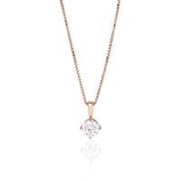 Sif Jakobs Princess Round 18ct Rose Gold Plated White Zirconia Pendant