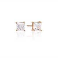 Sif jakobs 18ct Rose Gold and Cubic Zirconia Square Princess Earrings
