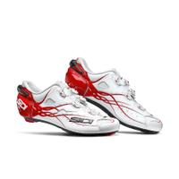 Sidi Shot Carbon Cycling Shoes - White/Red - EU 45.5/UK 9.5