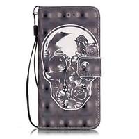 Skull Pattern Perspective Shiny Glare Material PU Leather Card Holder for iPhone 7 7 Plus 6s 6 Plus SE 5s 5