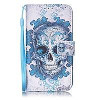 Skull Painted PU Leather Material of the Card Holder Phone Case for iPhone 7 7plus 6S 6plus SE 5S