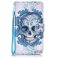 skull painted pu leather material of the card holder phone case forams ...