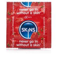 Skins Succulent Strawberry Flavour Condoms -100 Pack