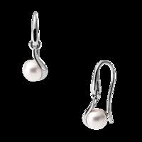 skagen steel sea austrian pearl drop earrings