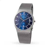 Skagen Titanium Blue Dial Gents Watch