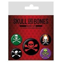 skull bones badge pack set of 5