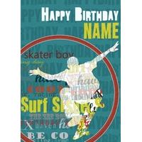 skateboard personalised birthday card scribbler cards