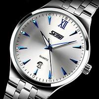 SKMEI Men\'s Dress Watch Japanese Quartz Calendar/Water Resistant Stainless Steel Wristwatch Cool Watch Unique Watch Fashion Watch