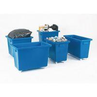 SKIP - BOTTLE 930x340x550mm ROYAL BLUE 4x50mm SWIVEL NYLON