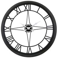 Skeleton Large Black & White Compass Style Wall Clock