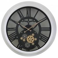 Skeleton Large White Gears Style Wall Clock