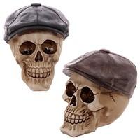 skull flat cap ornament figurine scary gift 2 colours available brown