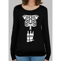 skeleton drink wine - m / l girl