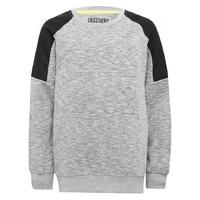 Skechers active cotton blend Long sleeve crew neckline grey marl SKX 1992 slogan sweater - Grey