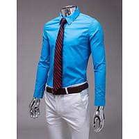 sky blue slim fit long sleeve shirt