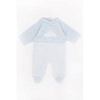 sky blue car print baby grow