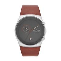 Skagen Havene men\'s chronograph leather strap watch