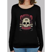 skulls and bones tshirt long sleeve women