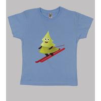 skiing happy pine tree kids tee