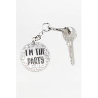 Skinnydip Disco Party Silver Keyring, SILVER