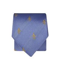 sky blue with yellow fleur de lis 100 silk tie