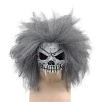 Skull Half Face Mask With Hair