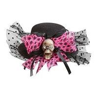 Skull Mini Top S With Bow Top Hats Caps & Headwear For Fancy Dress Costumes