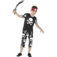 Skull Pirate Boys Fancy Dress Caribbean Buccaneer Book Week Childs Kids Costume