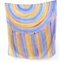 Sky Blue Bumblebee Yellow And Light Magenta Paint Stroke Affect Silk Scarf
