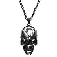 Skull W/crystal Gem Necklace