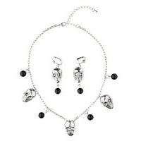 Skull Necklace And Earrings