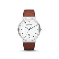 Skagen Men\'s Ancher Relaxed Leather Watch