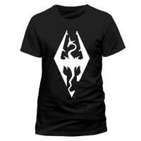 Skyrim - Dragon Logo T-shirt Black Ex Ex Large