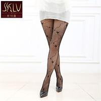 sklv womens meshnylon thin cut out translucence star pantyhose