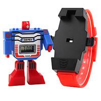 skmei kids digital toy watch assembly transformer robot style wristwat ...