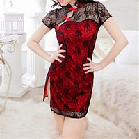 sklv womens lacepolyester chemises gowns transparent cheongsam lingeri ...