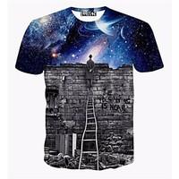 Sky 3 d short sleeve T-shirt outside the walls