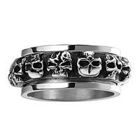 Skull RingPunk 316L Titanium Steel Gift For Women And Men Dress AccessoriesForeign Hot Retro Punk Skull Titanium Ring