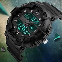 skmei mens fashion sport analog digital three time rubber band waterpr ...