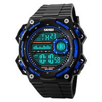 Skmei Men\'s Big Size Dial PU Band Outdoor Sports LED Wrist Watch 50m Waterproof Assorted Colors Cool Watch Unique Watch
