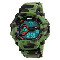SKMEI Men\'s Sport Watch Military Watch Digital LCD Calendar Water Resistant / Water Proof Dual Time Zones Alarm Stopwatch
