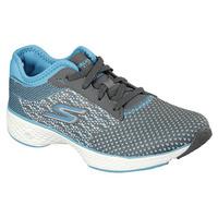 skechers go walk sport lace up ladies walking shoes greyblue 8 uk