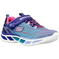 skechers litebeams girlss childrens shoes trainers in blue
