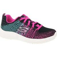 skechers burst eclipse girls knit mesh trainers girlss trainers in bla ...