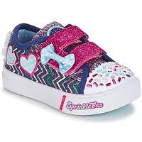 skechers girlss childrens shoes trainers in blue