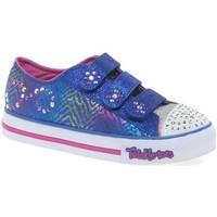 skechers twinkle toes step up girls canvas shoes girlss childrens shoe ...