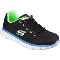 skechers synergy fine tune girlss childrens shoes trainers in black