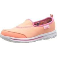 skechers girls go walk coralhot pink